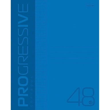 Тетрадь 48 л. клетка PROGRESSIVE  Синяя 48Т5В1 Hatber