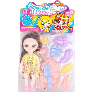 Кукла 600-59 с набором продуктов в пак.