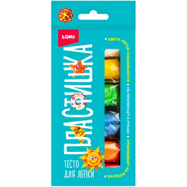 Набор для творчества Пластишка. Тесто для лепки 6 цв по 30 гр Тдл-048 Lori