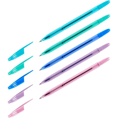 Ручка шариковая синяя 0,7 мм. СТАММ 555 пастель микс 346485