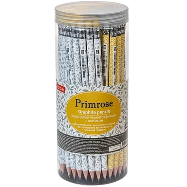 Карандаш ч/гр  Primrose/Примроуз Ассорти HB круглый с ластиком с заточ. BL_079533 Hatber