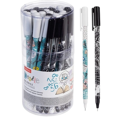 Ручка гелевая Hatber Doodles Синяя 0,5мм чернила fast dry GP_060752