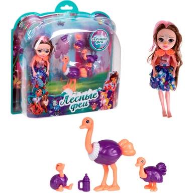 Кукла Лесные Феи 16 см со страусами 25,5х7х25,5 см Т24023