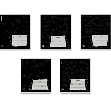 Тетрадь 12 л. линейка ErichKrause Black Pattern 60535