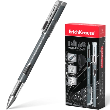 Ручка шариковая черная MEGAPOLIS Gel Stick 0.5 93 /Erich Krause/