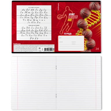 Тетрадь 24 л. линейка ErichKrause Sport DNA 60591