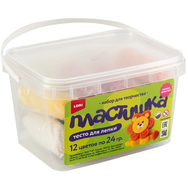 Набор для творчества Пластишка. Тесто для лепки. 12 цветов Тдл-076 Lori