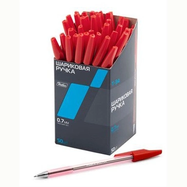 Ручка шариковая красная 00043 Hatber