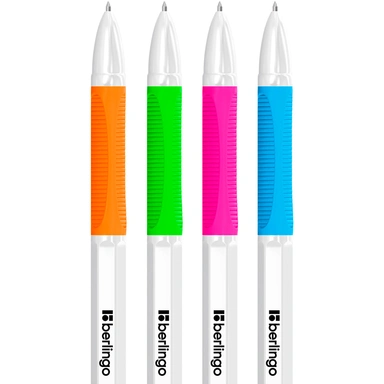 Ручка шариковая синяя Berlingo Tribase grip snow 0,7мм, грип, ассорти CBp_70965