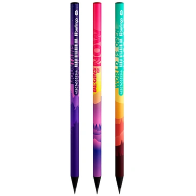 Карандаш ч/гр Berlingo Scenic HB, круглый, заточен., ассорти 352445