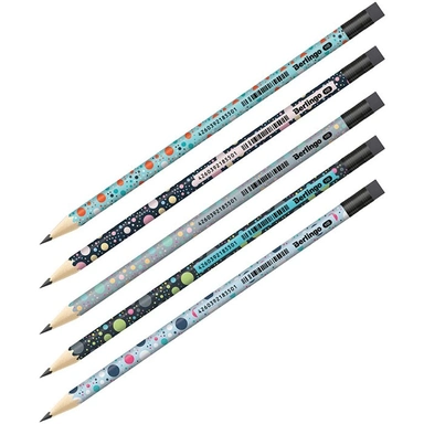 Карандаш ч/гр Points HB,круглый, заточен., с ластиком, ассорти BP01309 Berlingo