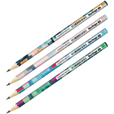 Карандаш ч/гр Trend HB, HB, круглый, заточен., ассорти BP01315 Berlingo