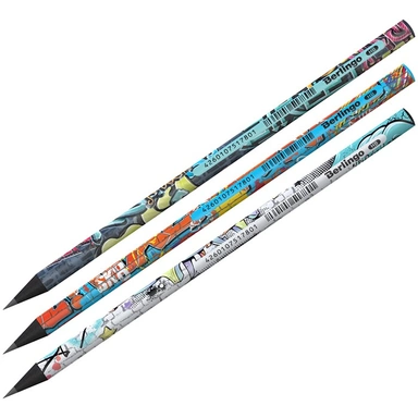 Карандаш ч/г Berlingo Street Art HB, круглый, черное дерево, заточен 299348