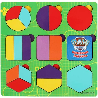Деревянная Рамка вкладыш геометрические фигуры Щенячий Патруль PAWPET-17