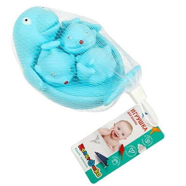 Резиновая игрушка Мыльница дельфин и дельфинята в сетке КАПИТОШКА B1326953-R