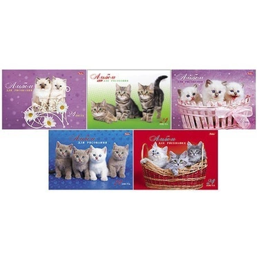 Альбом для рисования. 24 л. А4 Милые котята 004077 Hatber гребень