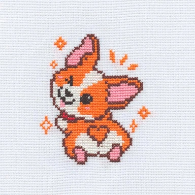 Набор для творчества Вышивка Корги-улыбашка (с пяльцами) 05618