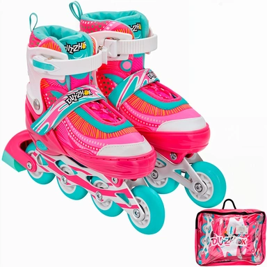 Ролики Dvizhok р. S 30-33 раздвиж., 1 колесо со светом, розово-белый 141V-669-1