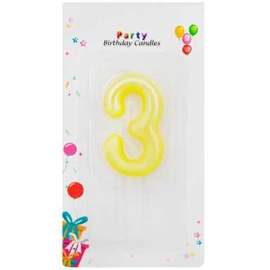 Свеча для торта Цифра 3 в ассорт. FG240525045L-4