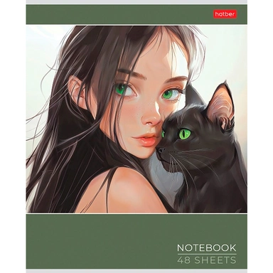 Тетрадь 48 л. клетка Cats and girls 48Т5лВ1 Hatber