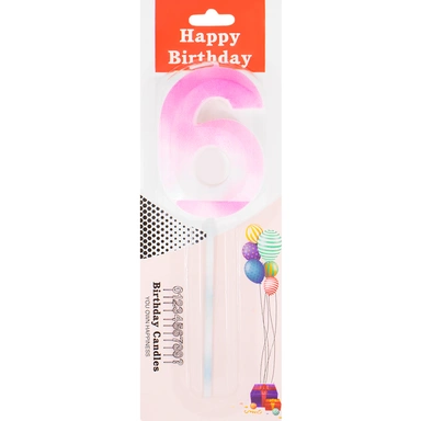 Свеча для торта Цифра 6 в ассорт. FG240525064L-7