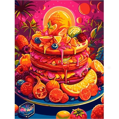 Набор Для Творчества Картина по номерам на картоне 28,5*38 см Фруктовый торт Кпн-293 Lori