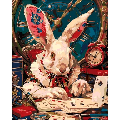 Набор Для Творчества Картина по номерам холст на подрамнике 40*50см Белый кролик Рх-199 Lori