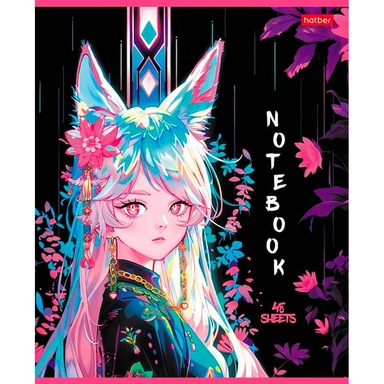 Тетрадь 48 л. клетка Кицунэ 48Т5В1пл Hatber