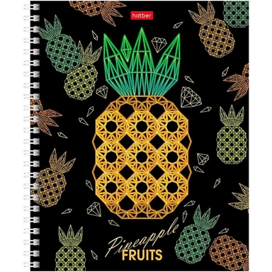 Тетрадь 96 л. клетка Драгоценные фрукты 96Т5лофВ1гр Hatber