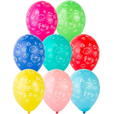 Шар 12 Шелкография пастель Детские улыбки 50 шт 1103-0249 /цена за упак/