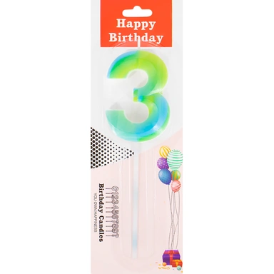 Свеча для торта Цифра 3 в ассорт. FG240525064L-4