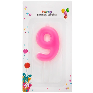 Свеча для торта Цифра 9 в ассорт. FG240525045L-10