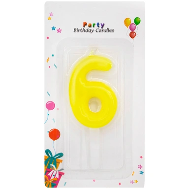 Свеча для торта Цифра 6 в ассорт. FG240525045L-7