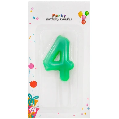 Свеча для торта Цифра 4 в ассорт. FG240525045L-5