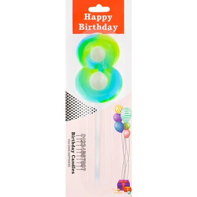 Свеча для торта Цифра 8 в ассорт. FG240525064L-9