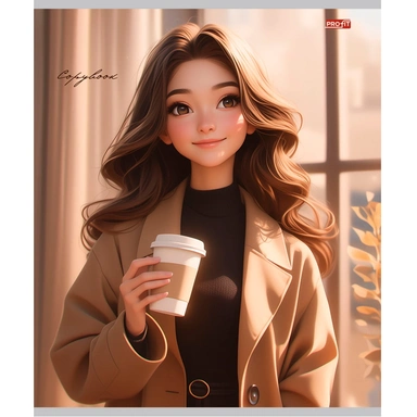 Тетрадь 96 л. клетка ДЕВУШКИ С КОФЕ 96-9526