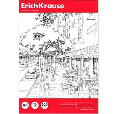 Бумага для черчения 10 л. А4 вертикальная рамка 45011 ErichKrause