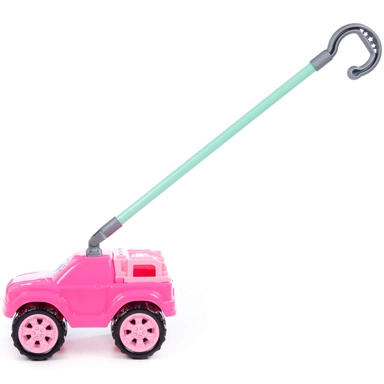 Автомобиль каталка Боби с ручкой розовый 75021 П-П /12/