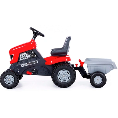 Каталка трактор с педалями +прицеп Turbo от 3 лет до 50 кг