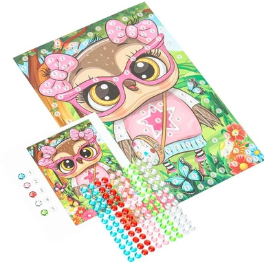 Набор для творчества Аппликация стразами 15*21 см Сова GEMPACK-109040