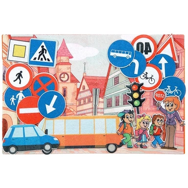 Развивающая игра из фетра Дорожные знаки с игровым полем LIP1137