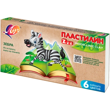 Пластилин 6 цв. Zoo 30С 1810-08 /ЛУЧ/