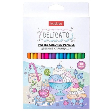 Карандаши цветные 18 цв. DELICATO трехгранные CS_072618 Hatber