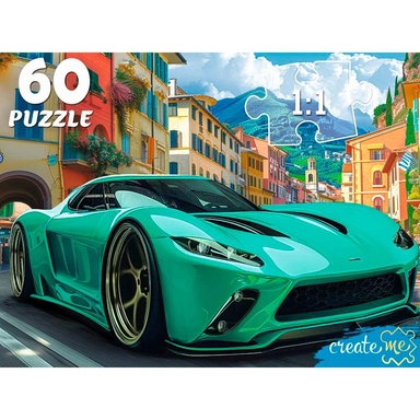 Пазл 60 Зеленый спортивный автомобиль Ф60-4529