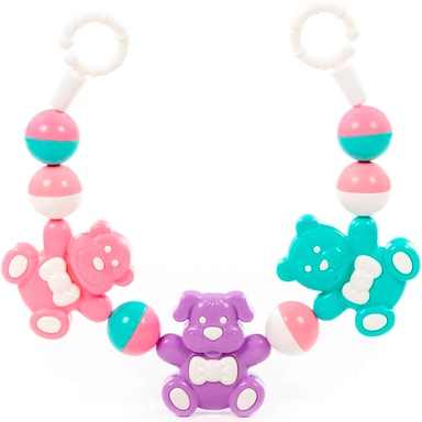 Погремушка подвеска Забавные зверята 48 см розовый, сиреневый, бирюзовый 24453 П-Е /12/