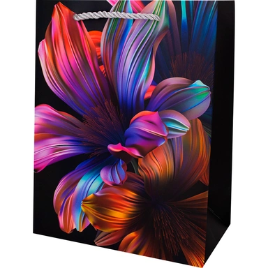 Пакет 23х18х10см Цветы на черном 141V-976