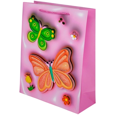 Пакет 26х10х32см объемный Бабочки 141V-942