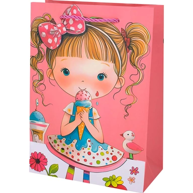 Пакет 18х24х8,5см 3D Девочка с мороженым 141V-867