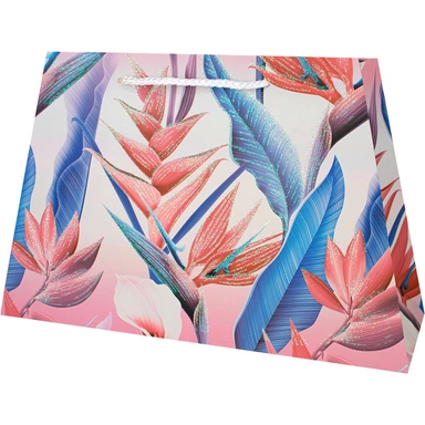 Пакет 29,5х19х12см с блестками Цветы 141V-971