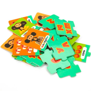 Пазл 24 Пазлы-вагончики Чебурашка Обучающая игра 4630395022248